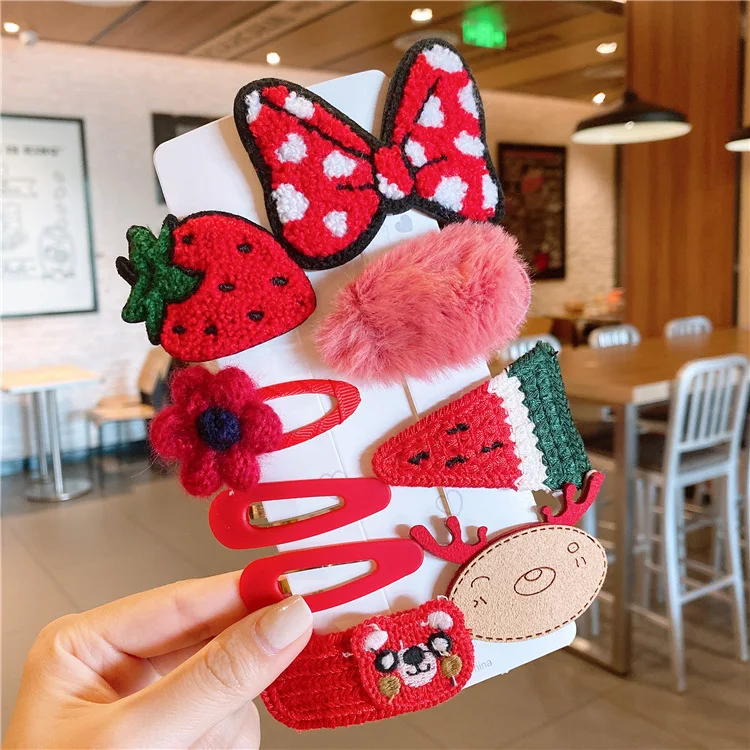 

A set of cute cartoon animal fruit hairpins children's cute hairpins hairbands girls headbands hairpins hair accessories
