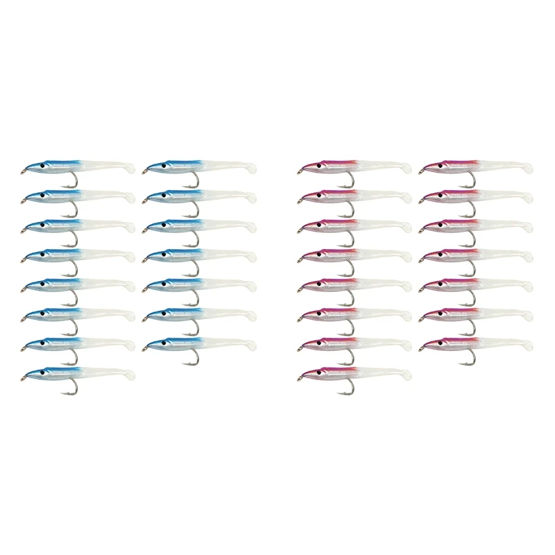 

SUNMILE Fake Fishing Lure Sea Fishing Lure Bait with Hook Eel Bionic Bait 5cm/0.6G T Tail Soft Insect Simulation Bait 15Pcs