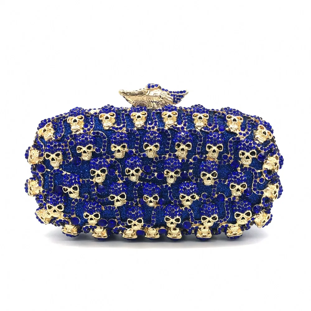 Женские вечерние сумки и клатчи XIYUAN blue Skull свадебные сумочки-клатчи из металла