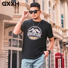Размера плюс летняя футболка 7XL футболка с изображением заснеженной горы печати больших размеров свободного покроя GXXH, брендовая футболка с коротким рукавом с круглым вырезом топы, футболки