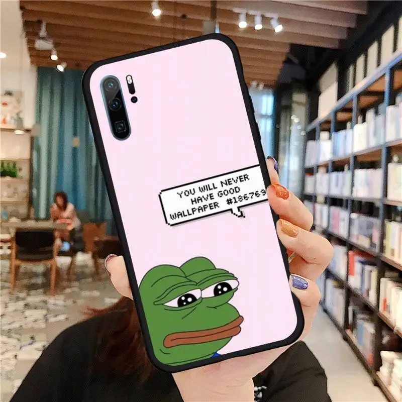 

Smug frog pepe funny cartoon Phone Cases For Huawei honor Mate P 9 10 20 30 40 Pro 10i 7 8 a x Lite nova 5t Soft silicone funda