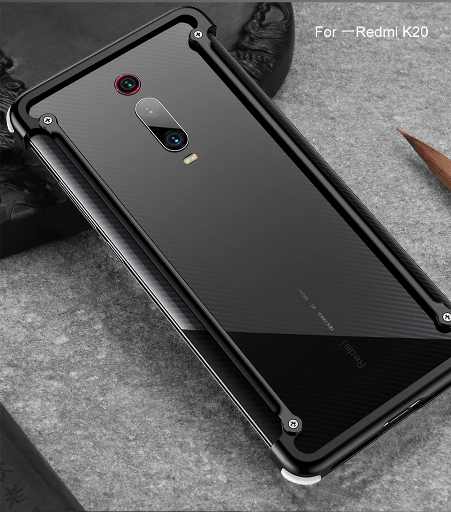 Металлический чехол с подушкой безопасности для Redmi Note 7 Redmi K20, персональный металлический бампер, чехол для Redmi Note 7 Pro K20 Pro, чехол для телефона
