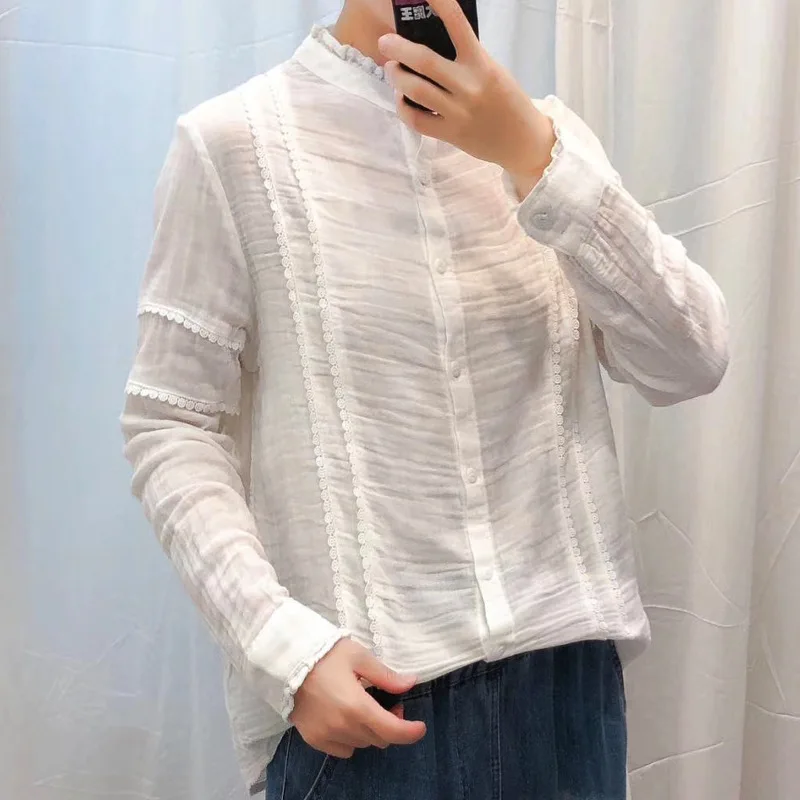 Мягкая хлопковая рубашка из двойной пряжи красивое платье с кружевом футболка