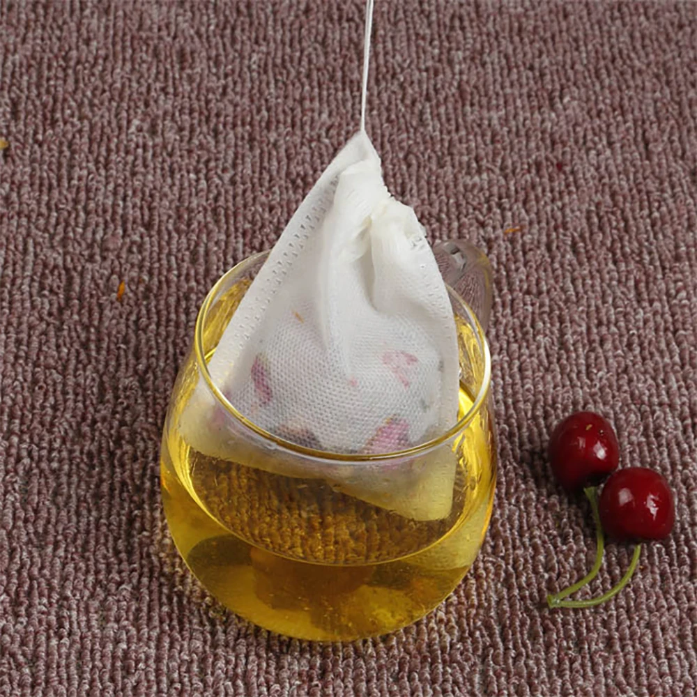 

100Pcs Disposable Tea Filter Bags Empty Drawstring Seal Filter Teabags For Loose Leaf Herb Tea Bag