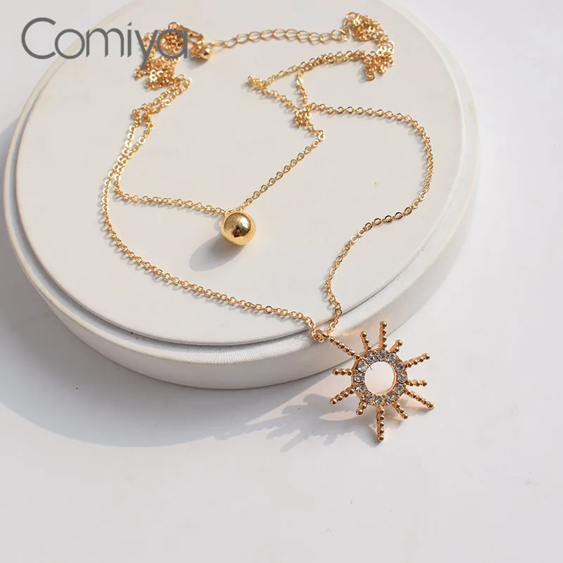 Comiya модное ожерелье для женщин золотистого серебряного цвета двухслойная