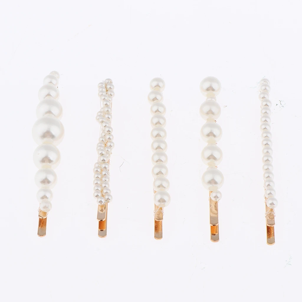 

Womens Girls Elegant Pearl Hairpins Hair Clip Clamp Barrettes Styling Tools