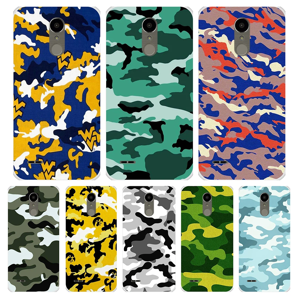 Силиконовый чехол для телефона LG K10 2017 камуфляжная Военная задняя крышка K 10 чехлы