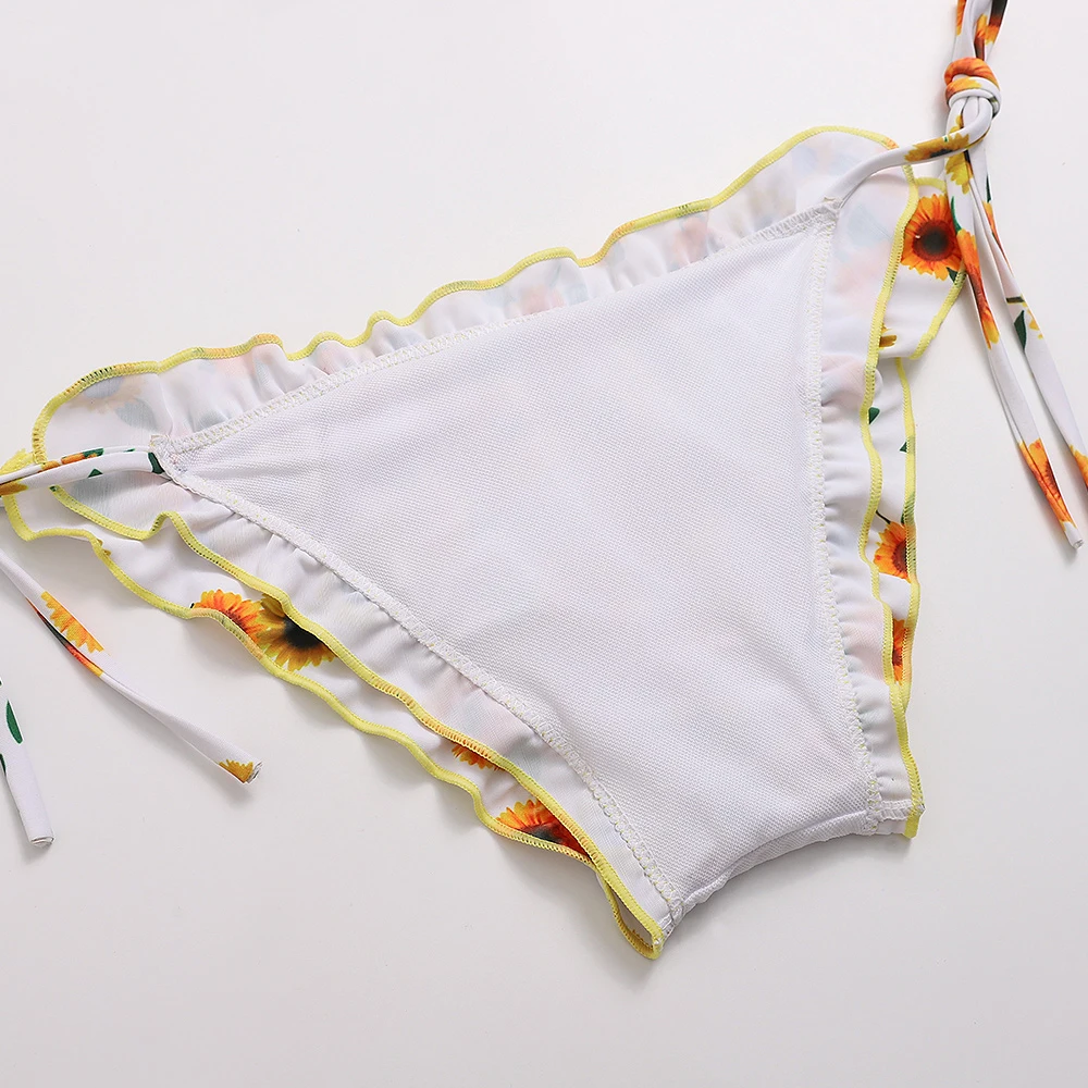 

Bathing suit 2020 Style Swimwear Sexy Sunflower Bikini swimwear for womans young girls bikinis sexy bathing suit drop shipping