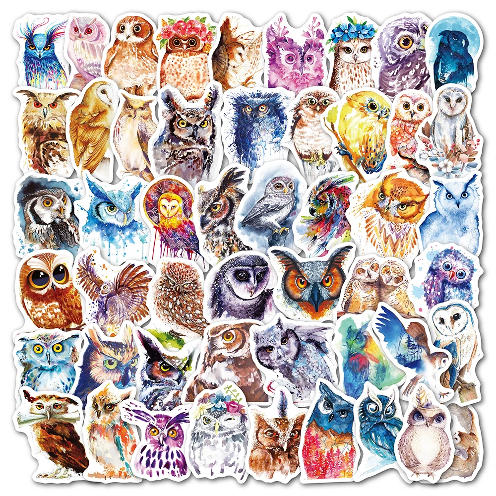 50pcs mix styles cute cat watercolor animal stickers aesthetic laptop luggage phone scrapbook graffiti decals sticker kids toy free global shipping