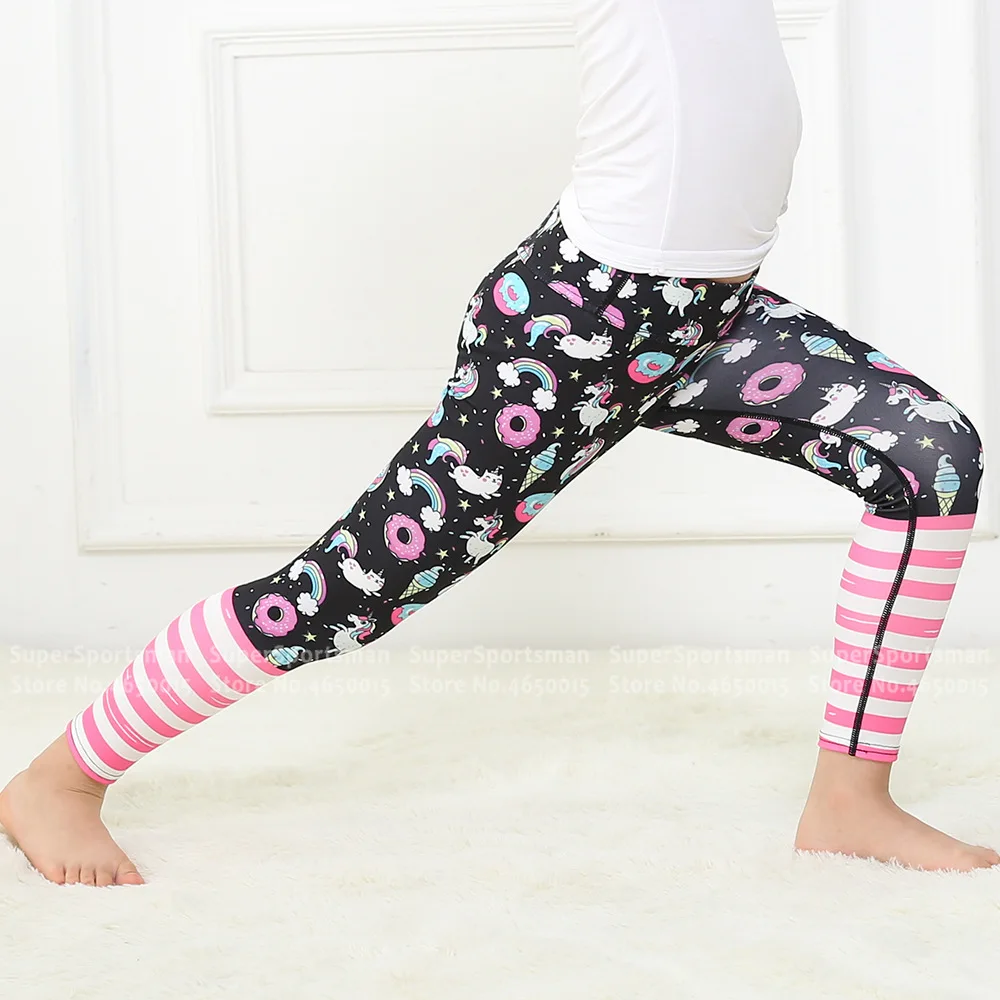 Детские спортивные Леггинсы для тренажерного зала штаны бега и йоги маленьких