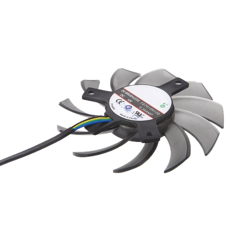

C5AB 2Pcs FD7010H12S 0.35A 4pin Cooler Fan for asus MSI GTX Video Card Cooling