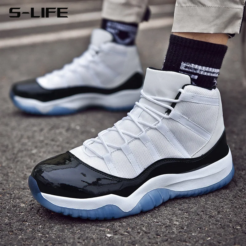 Баскетбольная обувь Для мужчин высокие кроссовки носимых черный белый цвет