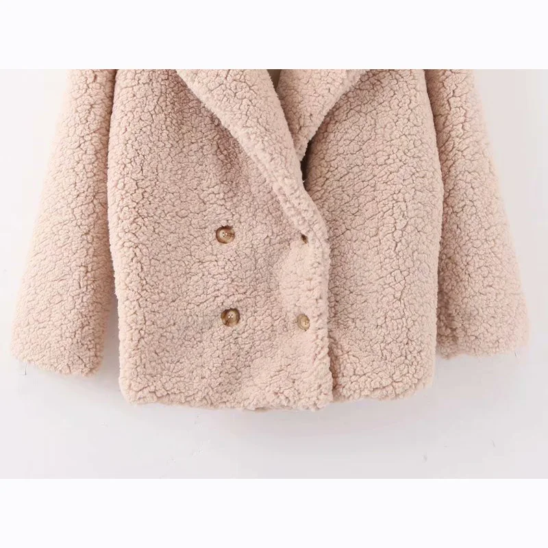 2019 женское Однотонное шерстяное пальто с гранулированным покрытием