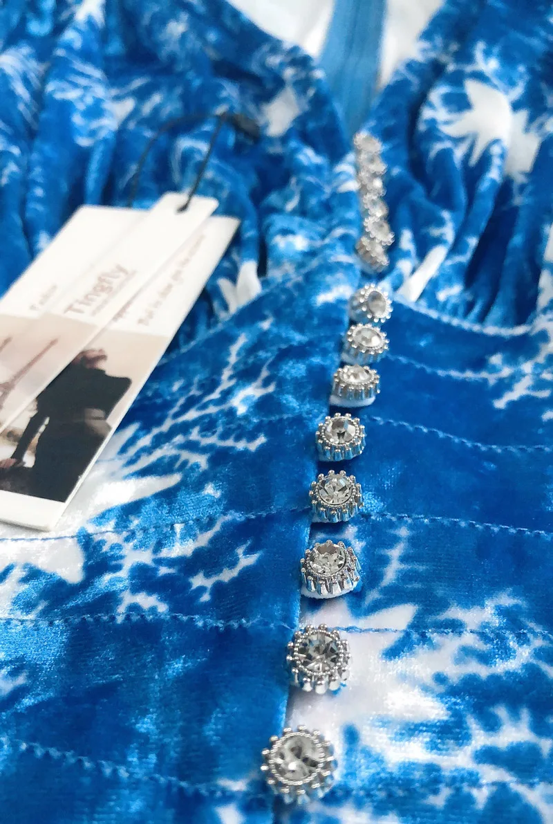 Tingfly 2020 подиумное дизайнерское бархатное платье с цветочным принтом роскошное