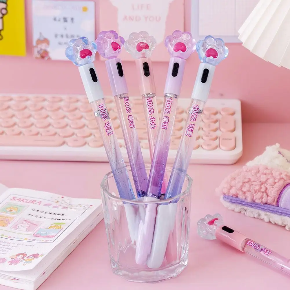 

1pcs Cartoon Paw Light Pen 0.38mm Cute Student Gel Stationery School Signature Writing Pen Supplies Office Glo Q6m0