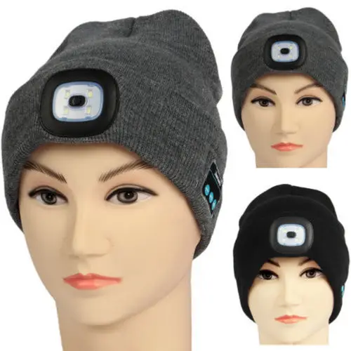 2019 Fashion Warm Beanie Bluetooth LED Hat mountain Wireless Smart Cap Headset Headphone Speaker EX145 | Электроника