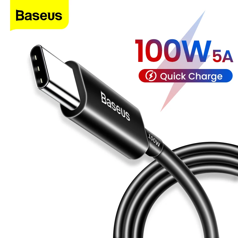 Кабель Baseus 100 Вт Type C кабель Quick Charge 3 0 USB для быстрой зарядки Samsung S20 Xiaomi mi 10 5A C|Кабели