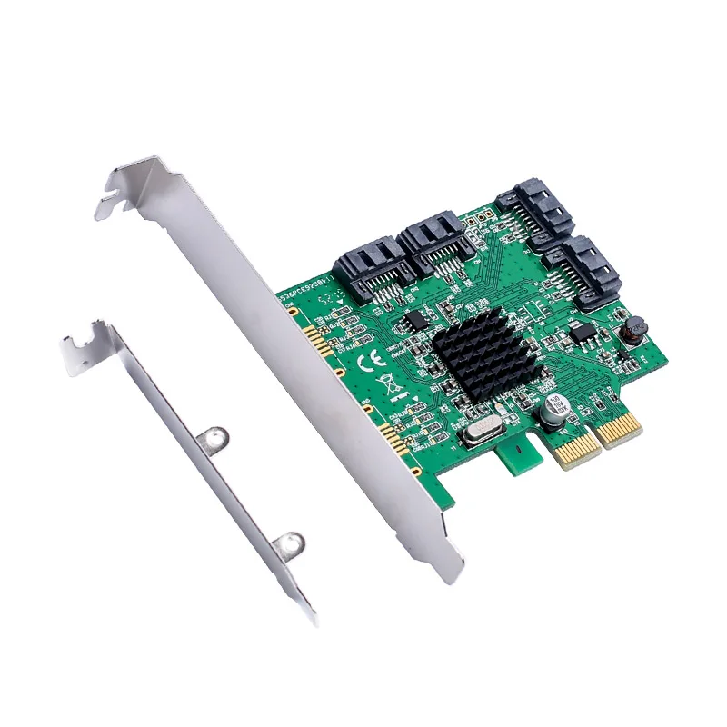 

4 Port SATA 3.0 6Gbps PCI-Express X1 Expansion Card Chip for Marvell 88SE9235 with Low Profile Bracket