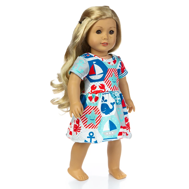 

Hot Sale Baby New Born Fit 18 inch Doll Clothes Accessories Starry Sky Skirt Clothes For Baby Birthday Festival Gift