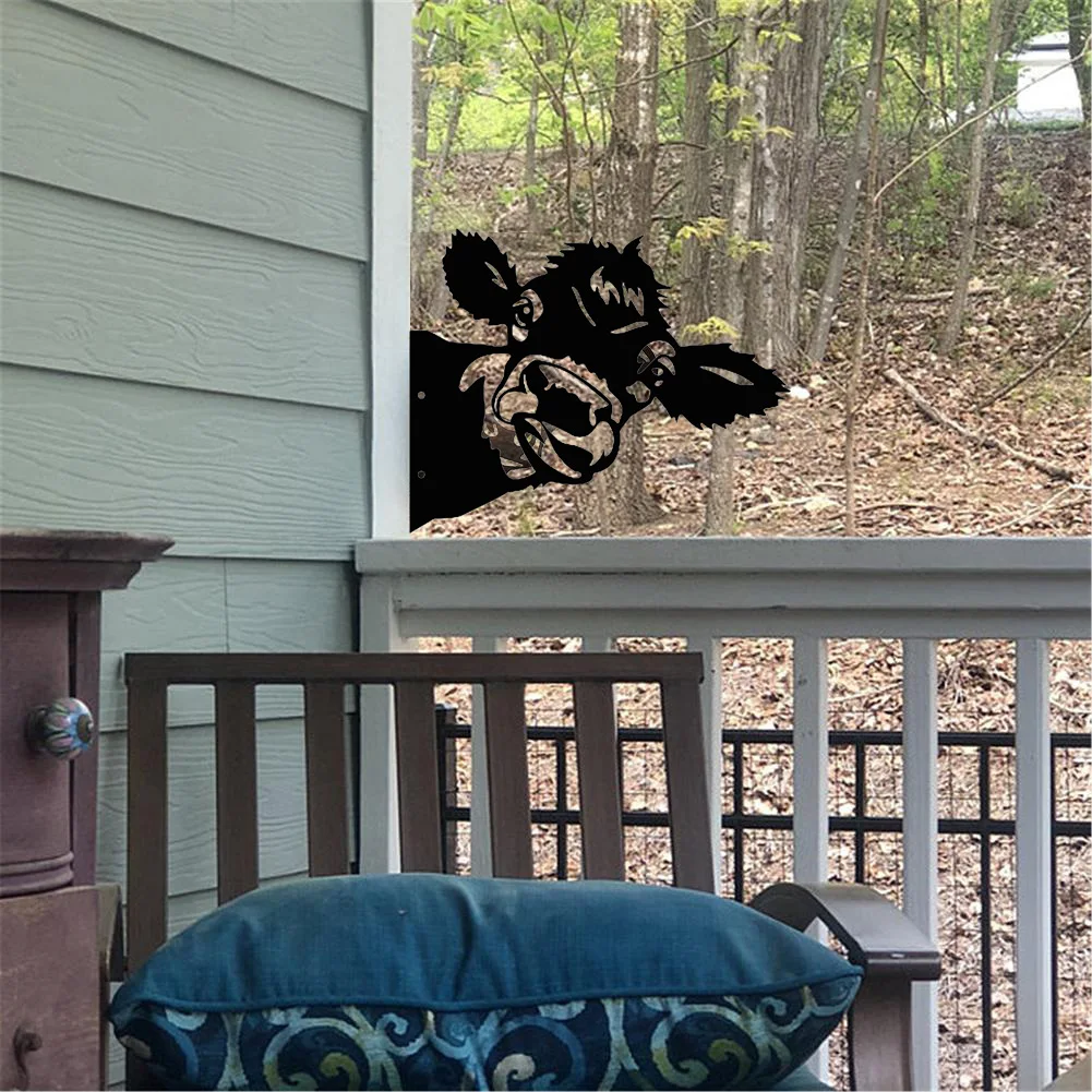 

Металлическая ферма, полые украшения в виде коровы, искусство, подвесное украшение для сада, подвесные скульптуры крупного рогатого скота