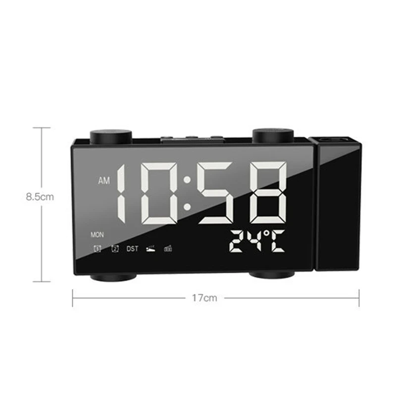 

Multifunctional Electronic Temperature Alarm Clock LED Digital Display USB Charging with FM Radio Household Home Decor