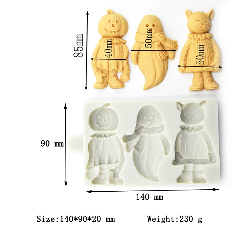 Силиконовая форма для торта на Хэллоуин скелет тыква демон клоун узор шоколадные