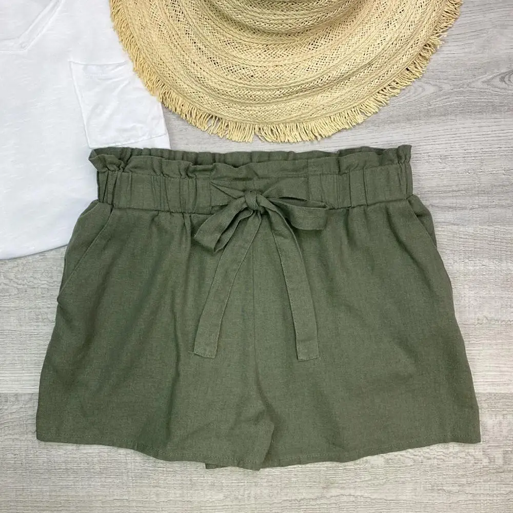 Шорты женские с завышенной талией повседневные однотонные модные пикантные