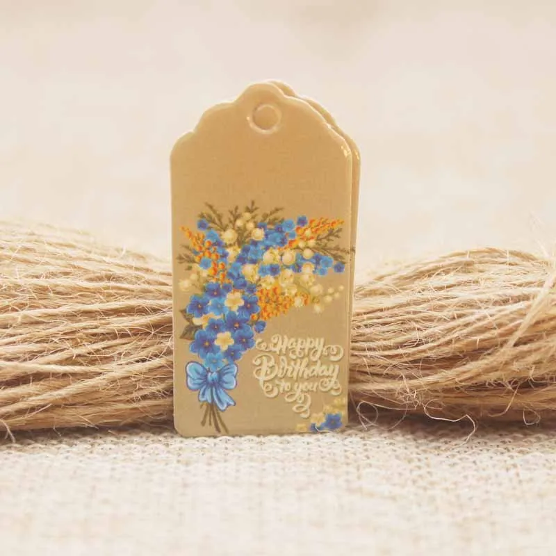 2x4cm50 tag 50string 50 тегов, 50 струн, белый/коричневый цвет, 2x4 см, гребешок, тег, маленький, красивый, сделай сам, с Рождеством/счастливой лисой, подходит для подарка, вечерние, печенье - Цвет: 2x4cm50 tag 50string