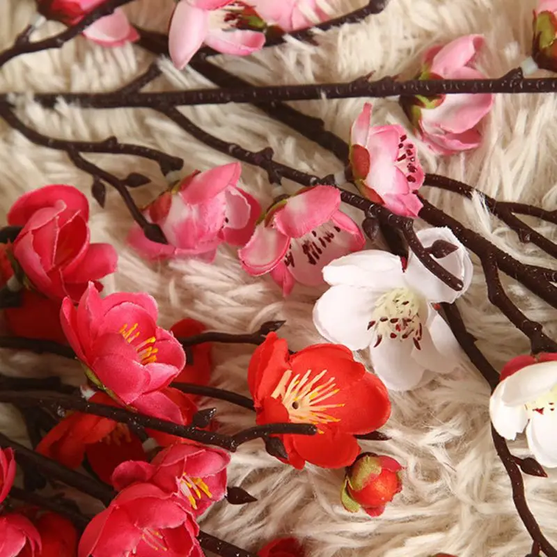 Новинка Лидер продаж Розовый Белый красным хиромантом сливы Искусственные цветы