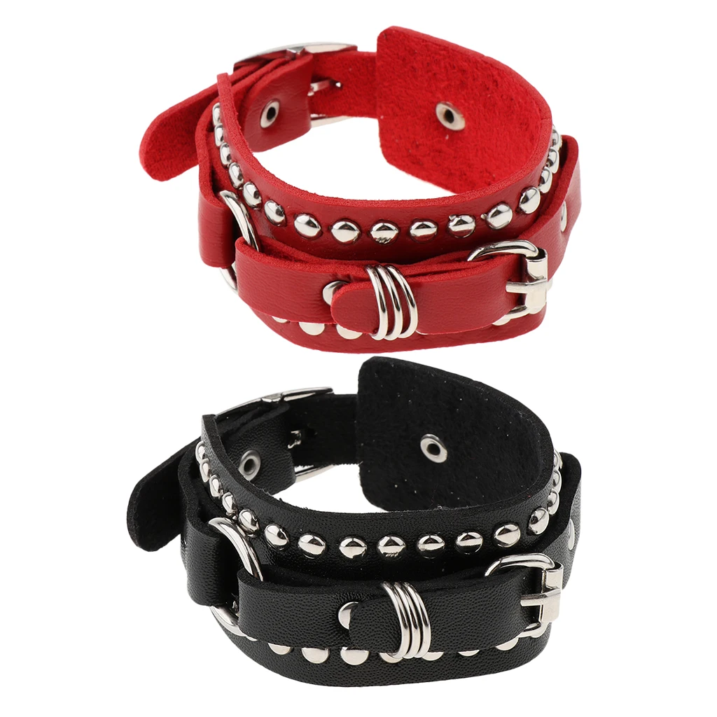 

Adjustable Leather Rock Punk Bracelet Rivet Stud Wristband Bangle for Unisex