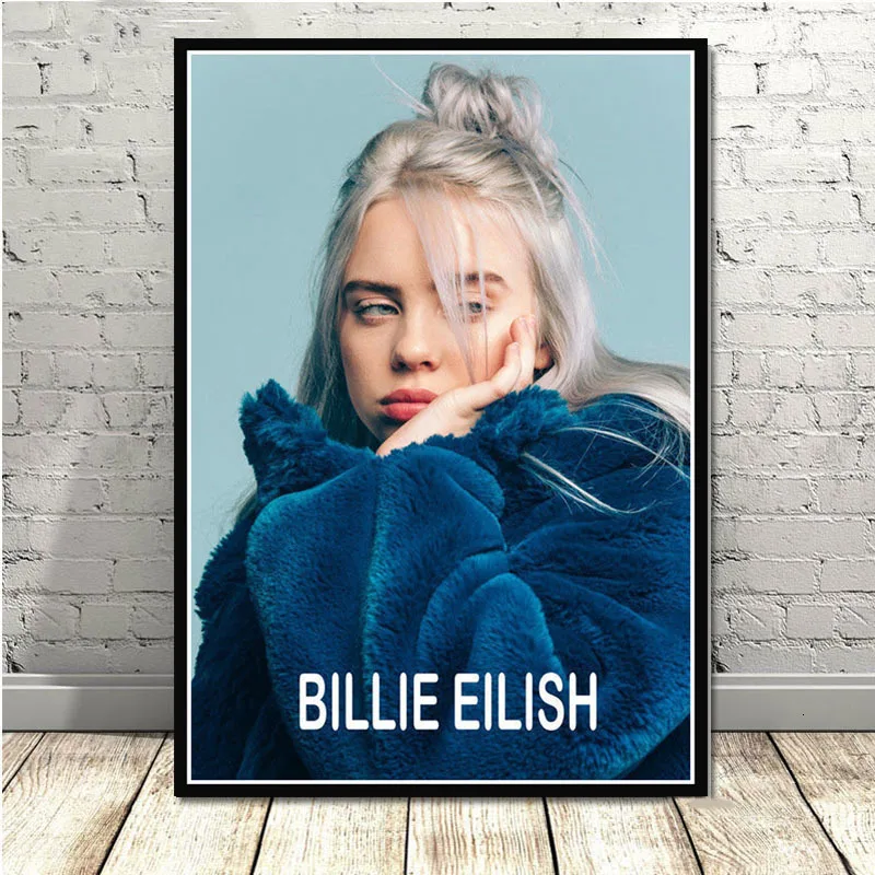 Горячая Billie Eilish музыкальная певица поп-звезда плакаты и принты картины на стене холст живопись декоративная домашний декор Куадрос - Цвет: 6