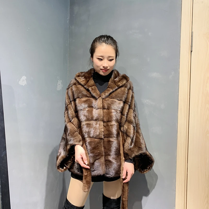 Новое поступление шуба из настоящей норки с капюшоном X-Long Pelt шуба из натурального меха для женщин из натуральной норки шуба зимняя теплая MKW-142