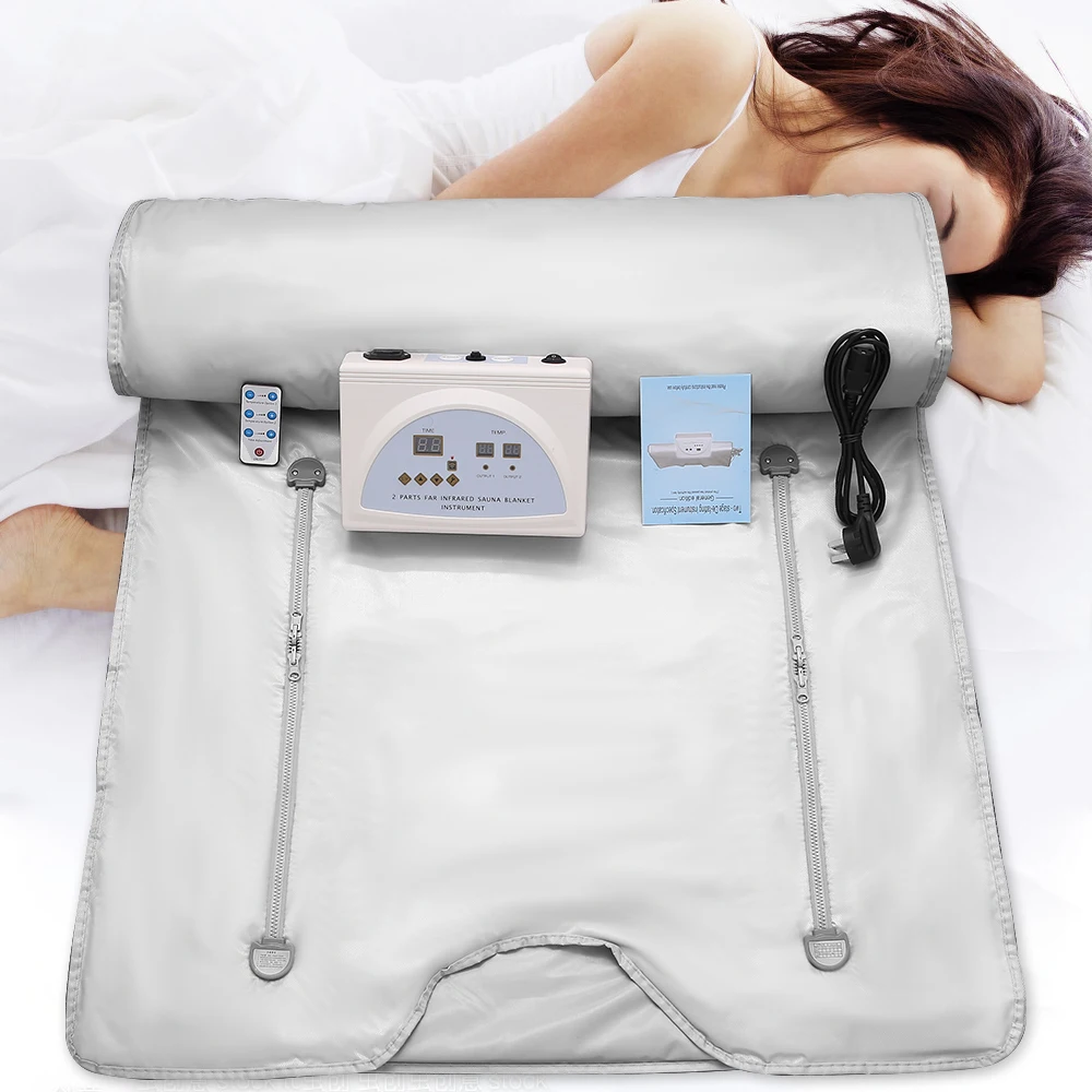Manta de Sauna de infrarrojos lejanos para mujer, accesorio de 2 zonas para p&eacute;rdida de peso, FIR ponderado, para adelgazar, Fitness, 110/220V-3