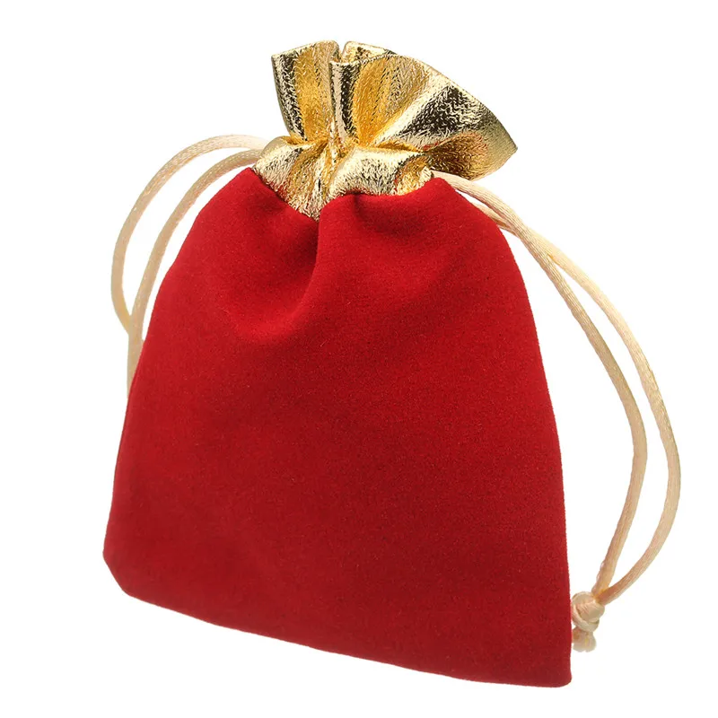 

10Pcs/lot 7x9/9x12cm Red/Black Velvet Bag Drawstring Pouch Jewelry Packaging Storage Christmas/Wedding Gift Bag F1846