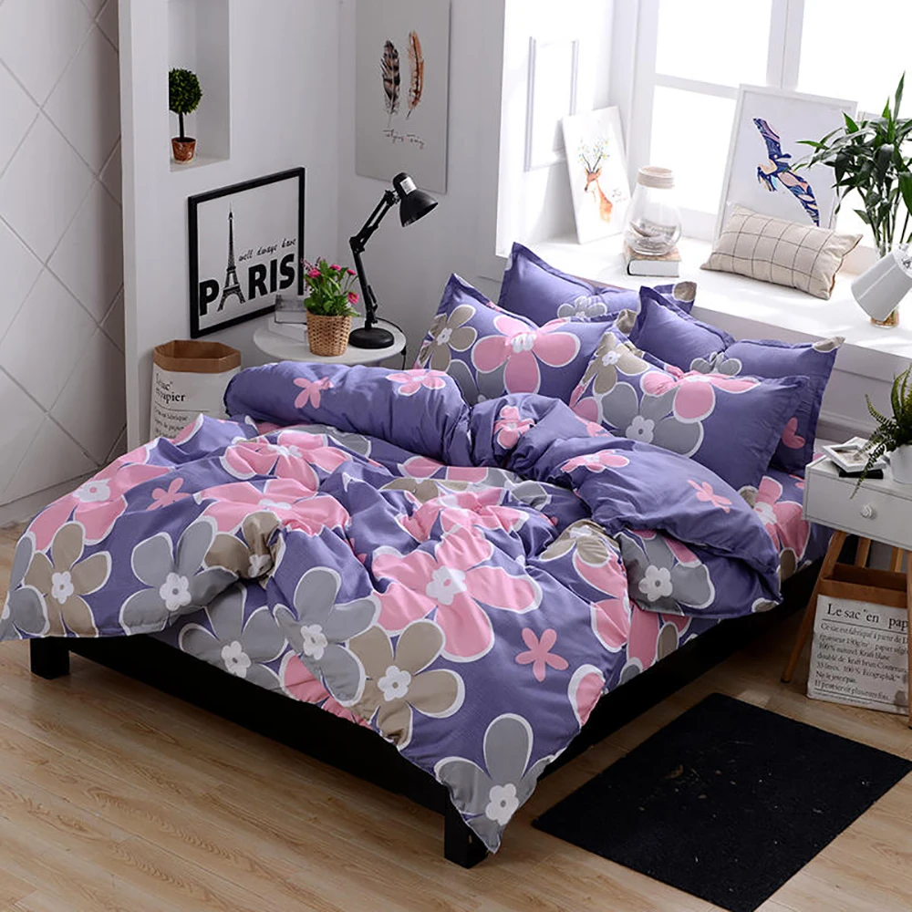 Thumbedding Cartoon Bedding Set For Children Chick Leaves Blue Duvet Cover Queen King Full Twin Single Unique Design Bed | Дом и сад