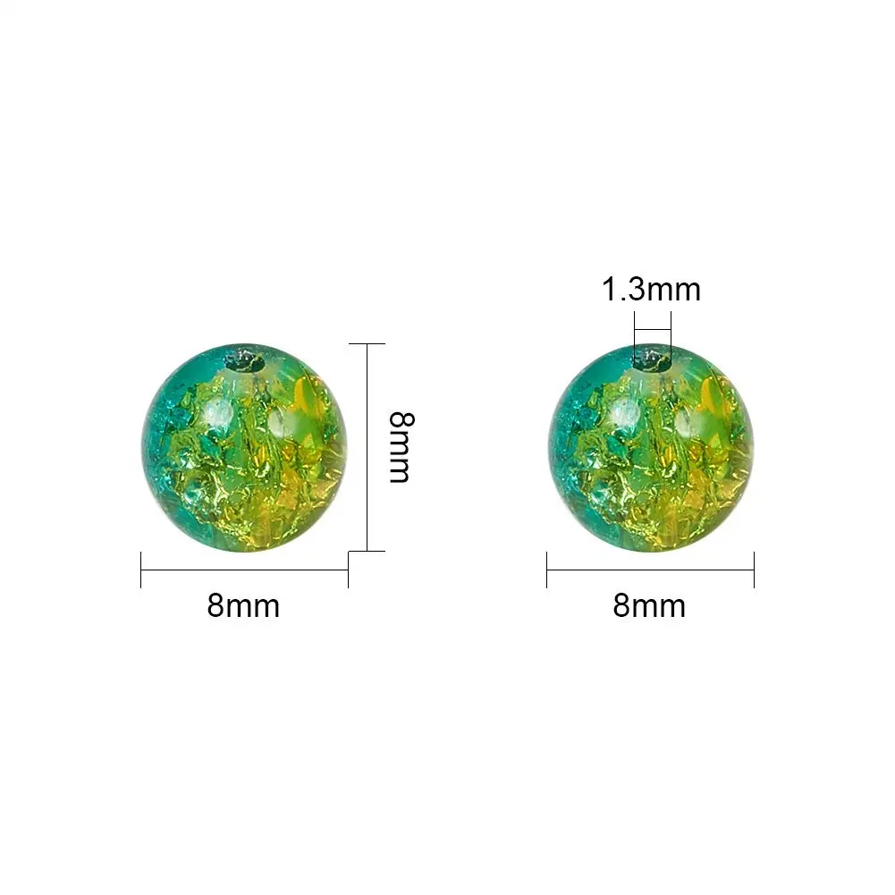 

1 Box 4/6/8/10mm Transparent Crackle Glass Beads Round Mixed Color Jewelry Ball Bead for DIY Craft Findings, Hole: 1.3mm