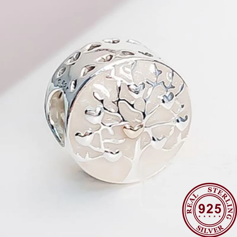 

100% 925 Sterling Silver Bead New Enamel Life Tree Beads Fit Pandora Women Bracelet & Necklace Diy Jewelry