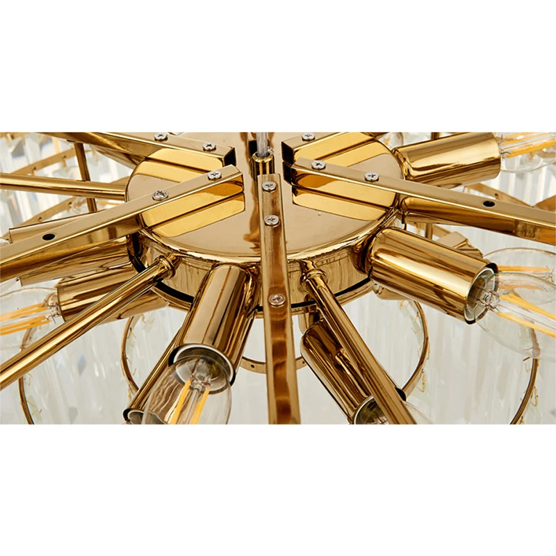 

Modern Gold Stainless steel Crystal Chandelier small Round light suspension lamp Dining Room Bedroom LED Light Fixtures