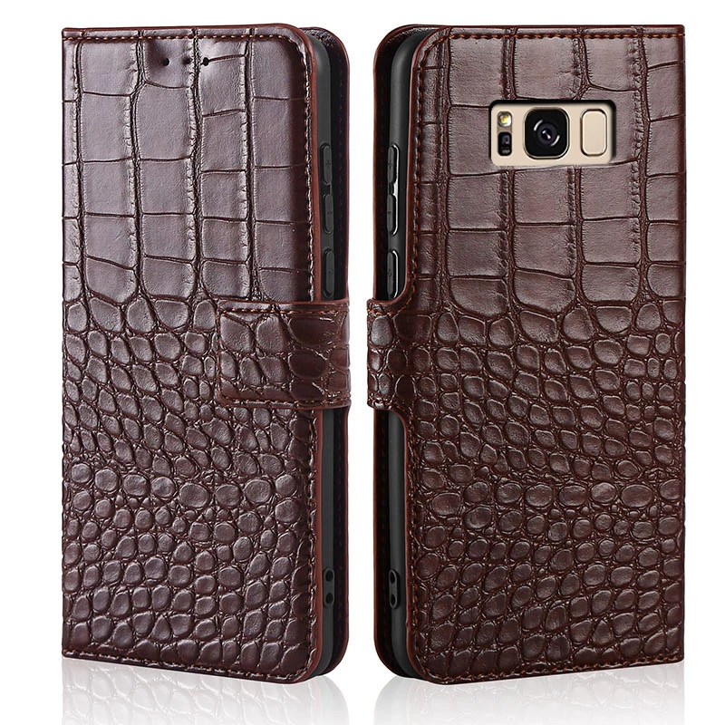 Чехол для Samsung Galaxy S8 SM-G950F G9500, кожаный чехол с крокодиловой текстурой, чехлы для телефонов Samsung Galaxy S8 Plus, чехол-книжка