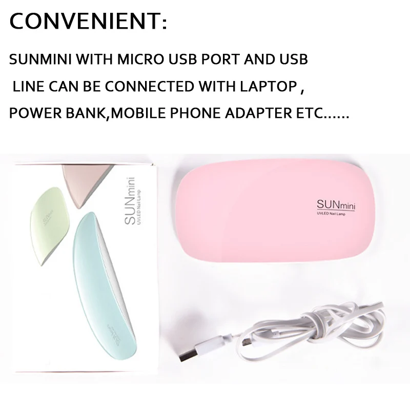 Электрическая 6 Вт Сушилка для ногтей Светодиодный УФ шт. АБС лампа микро USB гель