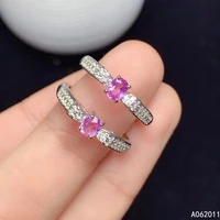 kjjeaxcmy fine jewelry natural pink sapphire 925 sterling silver fashion new women adjustable ring support test