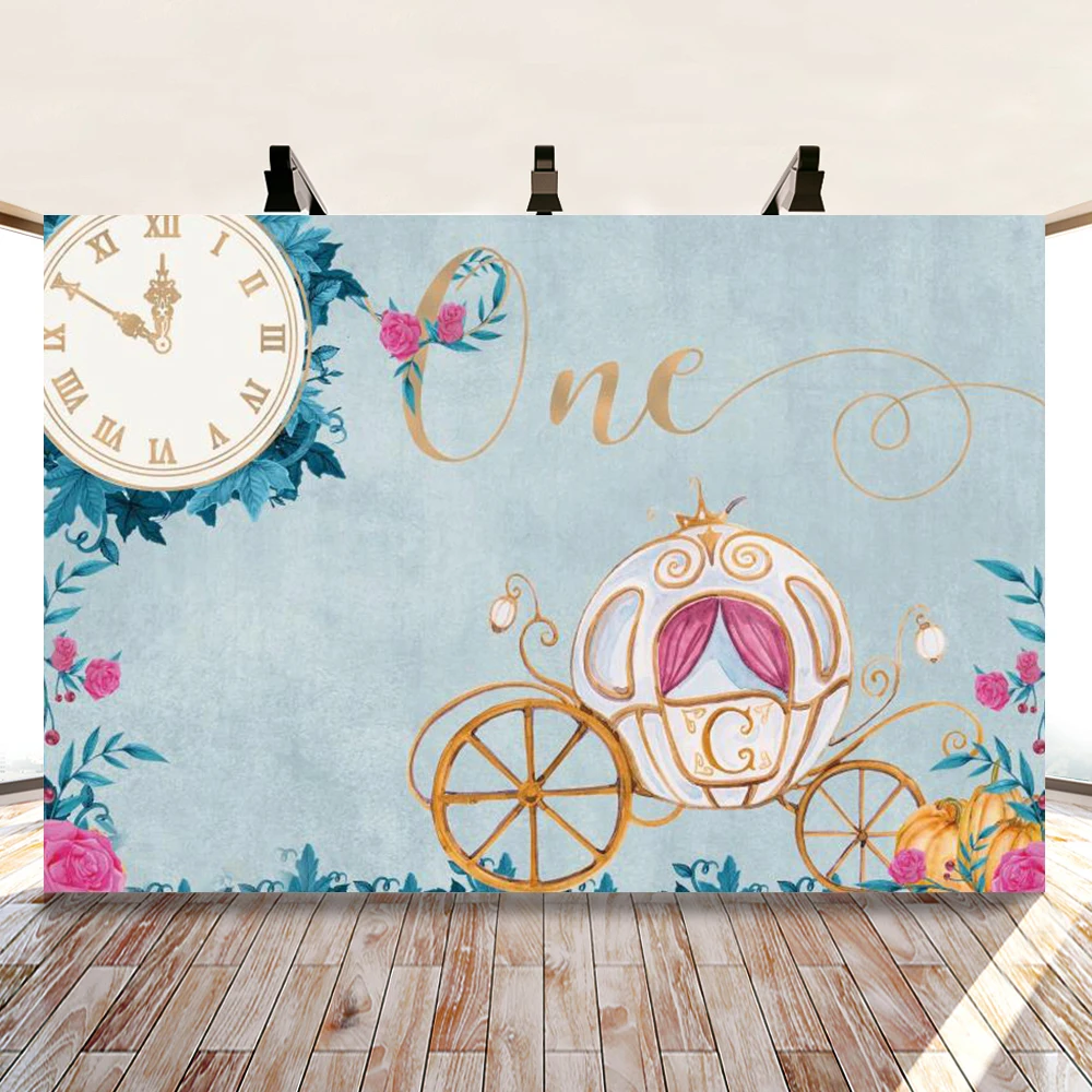 Виниловый фон для фотосъемки новорожденных с изображением тыквы кареты тележки