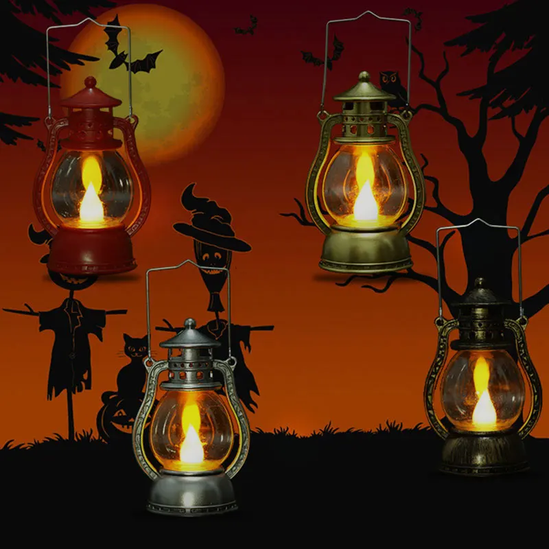 

Hanging Light Lamp Halloween Led Lantern Flickering Electronic Flameless Vintage Portable Light Creative Haunted House