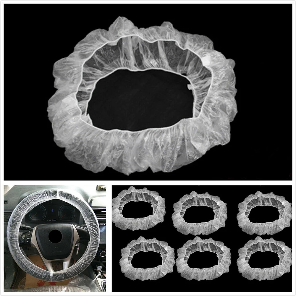 

Car Steering Car Wheel Steering Wheel Cover 100pcs Steering Wheel Covers Disposable Transparent Cover For Max.15.7" Dropshipping