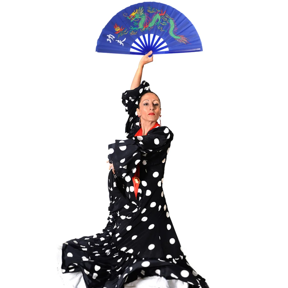 

1Pc Chinese Fan Kungfu Fan Martial Arts Fan Performance Fan Taichi Fan (Black)