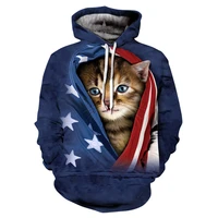 hoodie 2021 fall fashion top mens and womens long sleeve 3d printing harajuku cat anime graphic round neck pullover sportswear