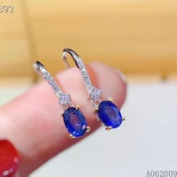kjjeaxcmy fine jewelry 925 sterling silver inlaid natural sapphire earrings luxury girl new eardrop support test