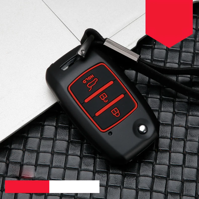 Силиконовый чехол для автомобильного ключа из углеродного волокна Kia Ceed Rio Sportage R
