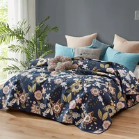 floral print cotton quilt bedspread on the bed patchwork duvet quilted blanket european coverlet plaid cubrecam bed cover colcha