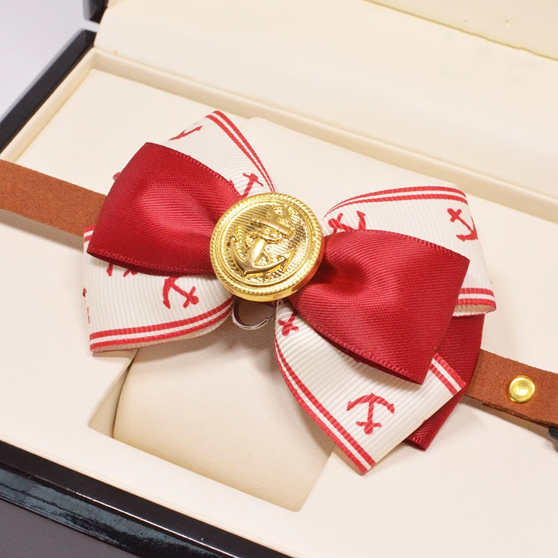 

Red Bow Double Layer Lace Elegant Noble Bow Tie Pet Blue Cat Kittens Puppy Bichon Samoyed Matching Dress Dinner Decorations